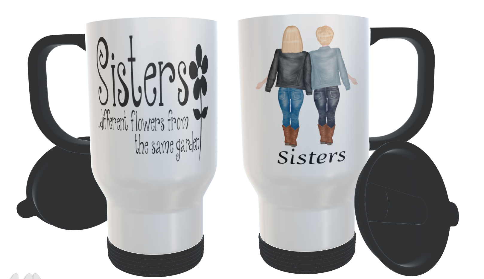 2 Sisters Travel Mug, Custom Best Friend Travel Mug